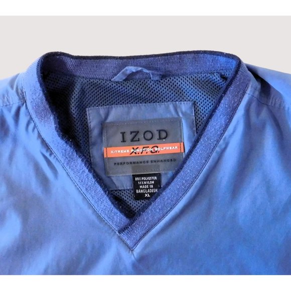 Izod XTreme Function Golfwear Windbreaker Jacket XL Blue Pullover Long Sleeve - Picture 11 of 12